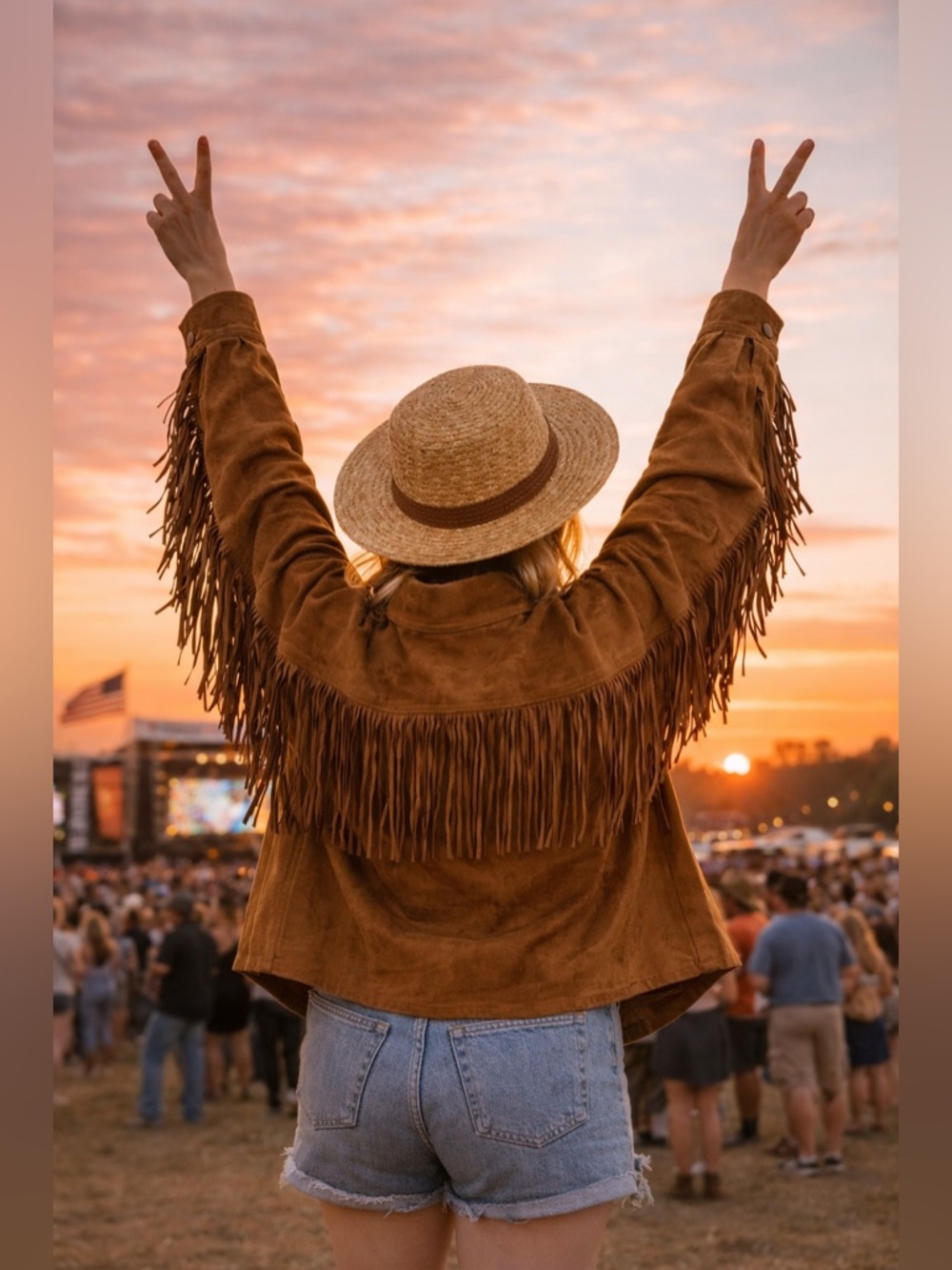 The Be Brand Vegan Suede Cowgirl Fringe Shirt M Festival Western Native American